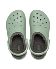 The Crocs Womens Classic Fuzz-Lined Clogs in Moss & Multi