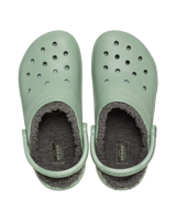 The Crocs Womens Classic Fuzz-Lined Clogs in Moss & Multi