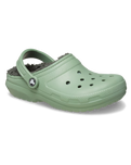 The Crocs Womens Classic Fuzz-Lined Clogs in Moss & Multi