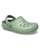 The Crocs Womens Classic Fuzz-Lined Clogs in Moss & Multi