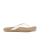 The Olukai Womens Ho‘ōpio Maluā Flip Flops in Bright White & Warm Sand