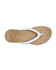 The Olukai Womens Ho‘ōpio Maluā Flip Flops in Bright White & Warm Sand
