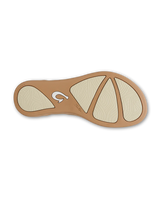 The Olukai Womens Ho‘ōpio Maluā Flip Flops in Bright White & Warm Sand