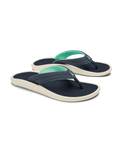The Olukai Womens Ulele Flip Flops in Trench Blue & Trench Blue