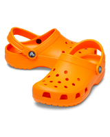 The Crocs Boys Boys Classic Clogs in Orange Zing