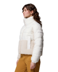 The Columbia Womens Leadbetter Point II Sherpa Hybrid Jacket in Sea Salt & Dark Stone