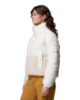 The Columbia Womens Leadbetter Point II Sherpa Hybrid Jacket in Sea Salt & Dark Stone