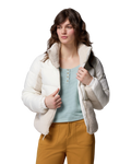The Columbia Womens Leadbetter Point II Sherpa Hybrid Jacket in Sea Salt & Dark Stone