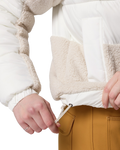 The Columbia Womens Leadbetter Point II Sherpa Hybrid Jacket in Sea Salt & Dark Stone