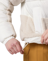 The Columbia Womens Leadbetter Point II Sherpa Hybrid Jacket in Sea Salt & Dark Stone