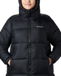 The Columbia Womens Puffect II Mid Hooded Jacket in Black