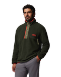 The Columbia Mens Helvetia™ II Half Snap Fleece Jacket in Greenscape