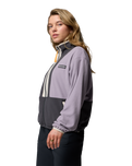 The Columbia Womens Backbowl II Full Zip Fleece Jacket in Shale Purple, Shark & Dark Stone