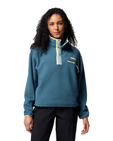 The Columbia Womens Helvetia II Cropped Half Snap Fleece Jacket in Everblue, Crushed Blue & Citron Haze