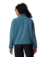 The Columbia Womens Helvetia II Cropped Half Snap Fleece Jacket in Everblue, Crushed Blue & Citron Haze