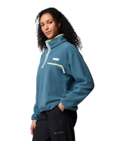 The Columbia Womens Helvetia II Cropped Half Snap Fleece Jacket in Everblue, Crushed Blue & Citron Haze