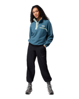 The Columbia Womens Helvetia II Cropped Half Snap Fleece Jacket in Everblue, Crushed Blue & Citron Haze