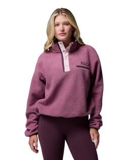 Helvetia™ II Cropped Half Snap Fleece Jacket in Antique Mauve & Mineral Pink