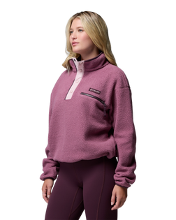 Helvetia™ II Cropped Half Snap Fleece Jacket in Antique Mauve & Mineral Pink