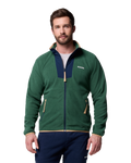 The Columbia Mens Sequoia Grove™ Full Zip Fleece Jacket in Rain Forest & Collegiate Navy