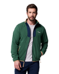 The Columbia Mens Sequoia Grove™ Full Zip Fleece Jacket in Rain Forest & Collegiate Navy