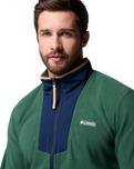 The Columbia Mens Sequoia Grove™ Full Zip Fleece Jacket in Rain Forest & Collegiate Navy