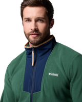 The Columbia Mens Sequoia Grove™ Full Zip Fleece Jacket in Rain Forest & Collegiate Navy