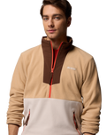 The Columbia Mens Sequoia Grove™ Half Zip Fleece Jacket in Canoe, Dark Stone & Tobacco