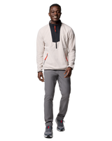 The Columbia Mens Sequoia Grove Half Zip Fleece Jacket in Dark Stone & Black