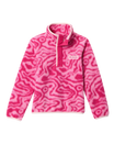 Girls Helvetia™ Printed Half Snap Fleece Jacket in Guava Pink Topoglitch & Guava Pink