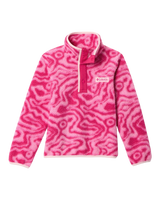 Girls Helvetia™ Printed Half Snap Fleece Jacket in Guava Pink Topoglitch & Guava Pink