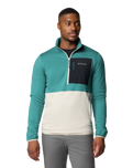 Columbia Hike Half Zip II Fleece Jacket in River Blue, Dark Stone & Black