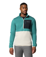 Columbia Hike Half Zip II Fleece Jacket in River Blue, Dark Stone & Black