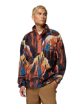 Helvetia™ II Printed Half Snap Fleece Jacket in Teak Brown Soarin