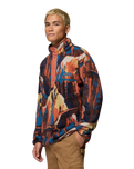 Helvetia™ II Printed Half Snap Fleece Jacket in Teak Brown Soarin