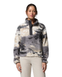 The Columbia Womens Helvetia™ II Printed Cropped Half Snap Fleece Jacket in Shark & Dreaming