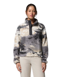 The Columbia Womens Helvetia™ II Printed Cropped Half Snap Fleece Jacket in Shark & Dreaming