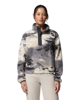 The Columbia Womens Helvetia™ II Printed Cropped Half Snap Fleece Jacket in Shark & Dreaming