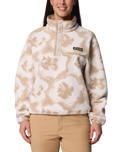 Helvetia™ II Printed Cropped Half Snap Fleece Jacket in Sea Salt & Sprayflower