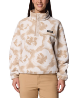 Helvetia™ II Printed Cropped Half Snap Fleece Jacket in Sea Salt & Sprayflower
