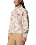 Helvetia™ II Printed Cropped Half Snap Fleece Jacket in Sea Salt & Sprayflower