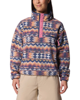 Helvetia™ II Printed Cropped Half Snap Fleece Jacket in Sea Salt & Retrotree