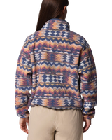 Helvetia™ II Printed Cropped Half Snap Fleece Jacket in Sea Salt & Retrotree