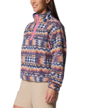 Helvetia™ II Printed Cropped Half Snap Fleece Jacket in Sea Salt & Retrotree