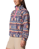 Helvetia™ II Printed Cropped Half Snap Fleece Jacket in Sea Salt & Retrotree