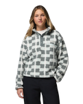 Helvetia™ II Printed Cropped Half Snap Fleece Jacket in Sedona Sage & Geostack