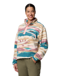Helvetia™ II Printed Cropped Half Snap Fleece Jacket in River Blue Rogue Valley