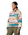 Helvetia™ II Printed Cropped Half Snap Fleece Jacket in River Blue Rogue Valley