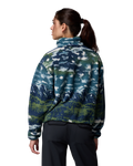 The Columbia Womens Helvetia II Printed Cropped Half Snap Fleece Jacket in Everblue Sisters & Rain Forest