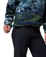 The Columbia Womens Helvetia II Printed Cropped Half Snap Fleece Jacket in Everblue Sisters & Rain Forest